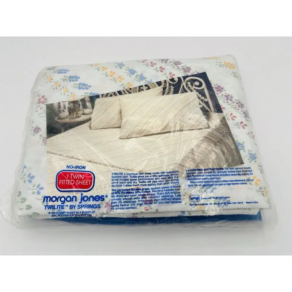 Morgan Jones‎ Twilite By Springs Vintage Twin Fitted Sheet No-Iron